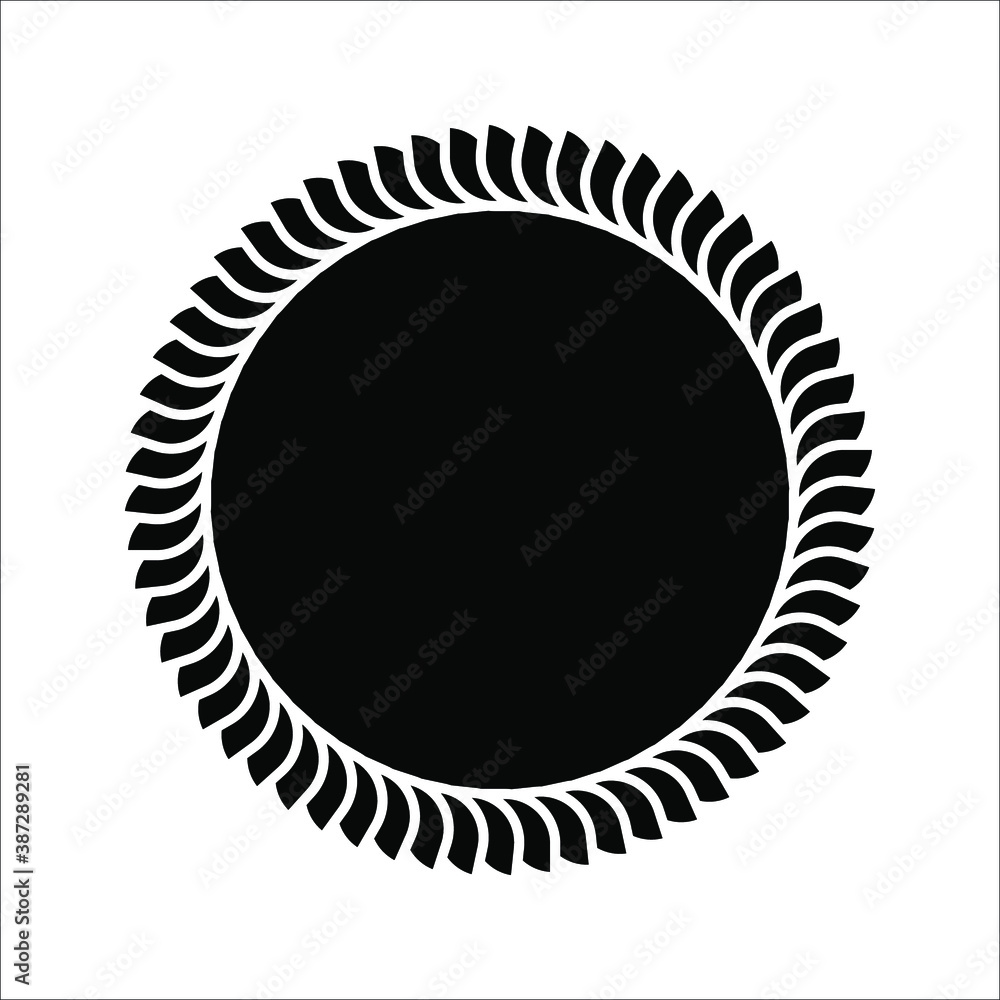 Poster scalloped circles vector. stamps vector icon isolated on blank background