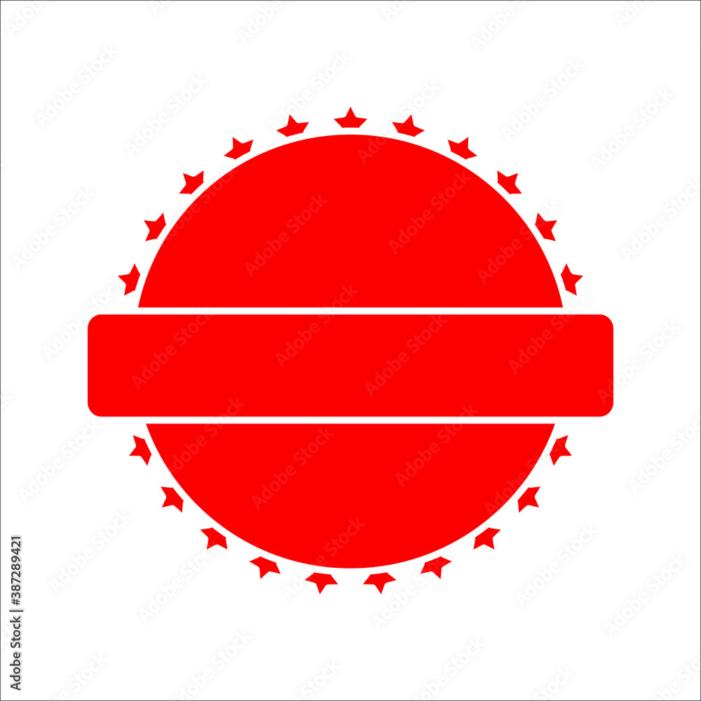 Poster scalloped circles vector. red stamps vector icon isolated on blank background