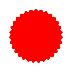 scalloped circles vector. Red Stamps vector icon isolated on blank background