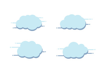 blue cloud banner vector isolated on white background ep72