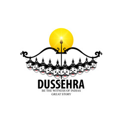 innovative vector illustration of Happy Dussehra festival of India.
