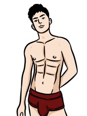 Fototapeta premium cartoon cute man on white background