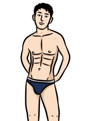 Fototapeta premium cartoon cute man on white background