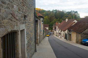 Image of Bligny-sur-Ouche city historical streets and building in France