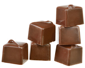 Cubes of chocolate candy isolated