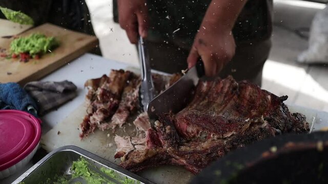 Corte de carne de cerdo