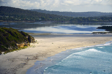 View of Ocean Beach and coastline Denmark Western Australia from lookout