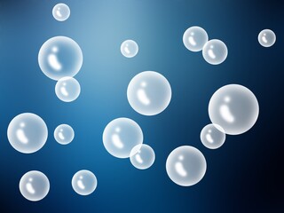 art white bubble on blue abstract illustration background