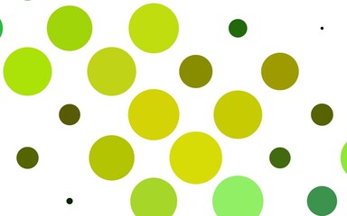 Light Green, Yellow vector pattern with spheres.