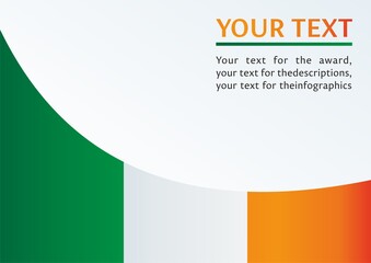 Flag of Ireland, the template for the award, an official document with the flag and symbol of the Republic Of Ireland