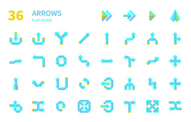 Arrows icons for website, application, printing, document, poster design, etc.