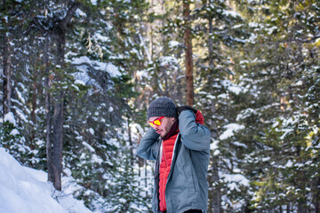 Man with winter gear