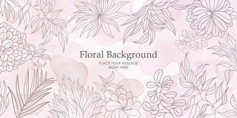 Beautiful wedding watercolor floral background