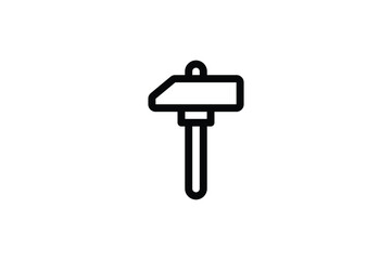 Hand Tool Outline Icon - Hammer