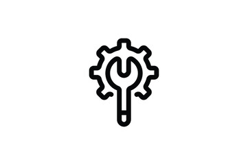 Hand Tool Outline Icon - Garage Wrench