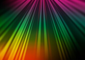 Fototapeta premium Dark Multicolor, Rainbow vector backdrop with long lines.