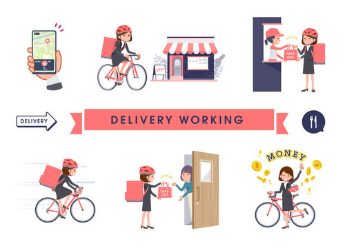 flat type business women_Delivery working