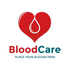 Blood care vector logo template. This design use love symbol. Suitable for humanity.