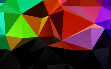 Light Multicolor, Rainbow vector triangle mosaic template.