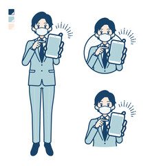 simple suit businessman mask_smartphone-show-screen