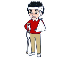 Elderly woman wearing a fashionable perm