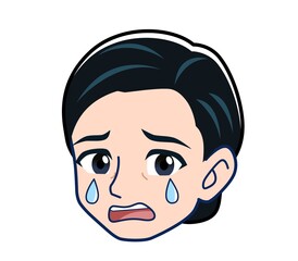 Middle-aged woman in red ribbon uniform