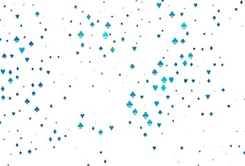 Light BLUE vector pattern with symbol of cards.