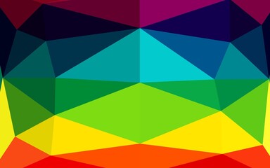 Dark Multicolor, Rainbow vector triangle mosaic template.