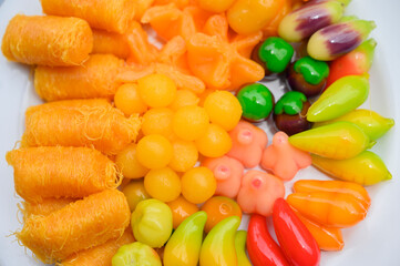 Colorful Thai desserts