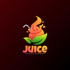 Vector Logo Illustration Juice Gradient Colorful Style.