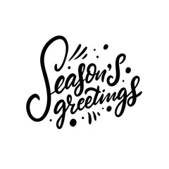 Season's Greetings. Hand drawn lettering phrase. Winter holiday. © Octyabr