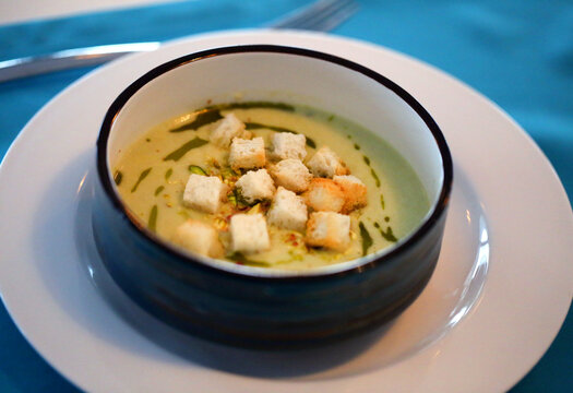 Macro photo of vegetable soup