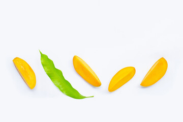 Tropical fruit, Mango  on white background.