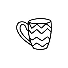 cute mug with pattern. Vector illustration. Doodle