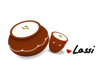 Lassi indian Sweet Dish Food Vector