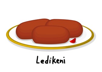 Ledikeni indian Sweet Dish Food Vector