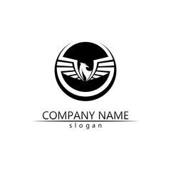 Black wing logo symbol for a professional designer