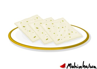Mahim halwa indian Sweet Dish Food Vector
