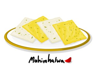 Mahim halwa indian Sweet Dish Food Vector