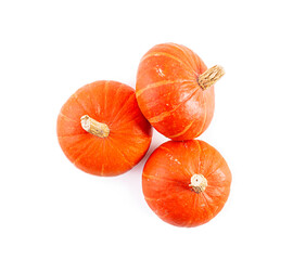 Mini pumpkins isolated on a white background