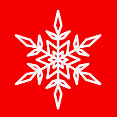 Snowflake icon. Outline vector icon. Thin line Christmas holiday symbol. Snow for creation of New Year artistic compositions. Winter decoration vector illustration