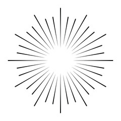 Fototapeta premium Abstract Spark Sunbeam Starburst Black Line Doodle Design Elements Vector Template