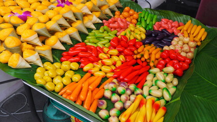 Popular Thai dessert Khanom Look Choop