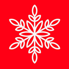 Snowflake icon. Outline vector icon. Thin line Christmas holiday symbol. Snow for creation of New Year artistic compositions. Winter decoration vector illustration