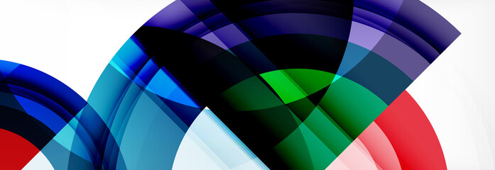 Round shapes, triangles and circles. Modern abstract background