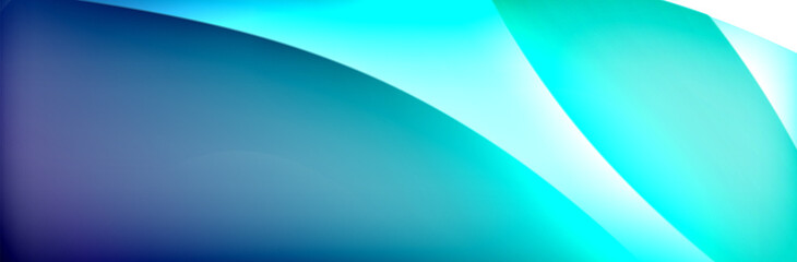 Fluid gradient neon color waves, vector abstract background