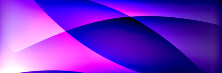 Fluid gradient neon color waves, vector abstract background