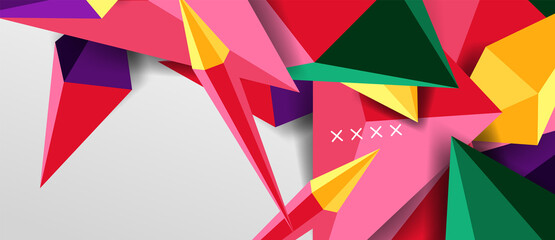 3d low poly abstract shape background vector illustration