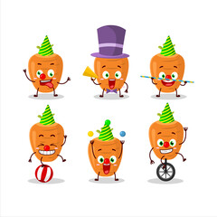Cartoon character of sweet carrot with various circus shows