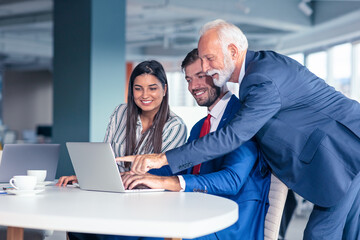 Business team having meeting in office. Diversity.